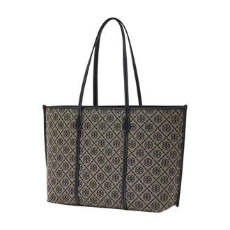 Tory Burch Womens Perry Tote Navy Cotton