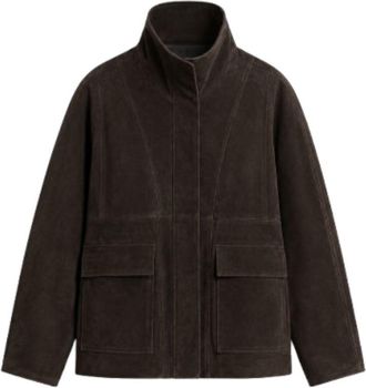 Nour Hammour Womens Jacket Quai Fluid Brown Lambskin; Lining: Cupro