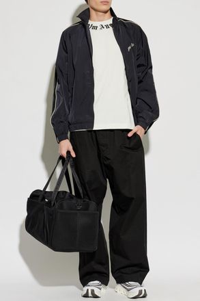 Palm Angels Lightweight Jacket With Stand-up Collar, Mens, Black