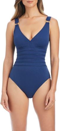 Bleu Rod Beattie Underwire One-Piece Swimsuit in Midnight at Nordstrom, Size 14