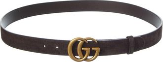 Gucci Gg Marmont Thin Suede Belt