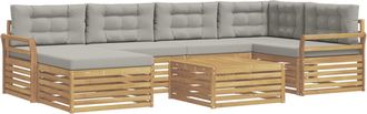 vidaXL Conjunto De Sof&aacute;s De Exterior 7 Uds. Blanco Y Gris Claro Vidaxl