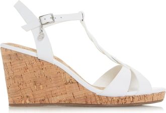 Dune London Ladies KOALA Plait T-Bar Strap Cork Wedge Heel Size UK 8 Wedges