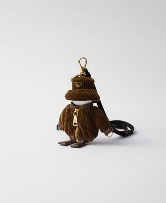 Prada Soft Robot corduroy keychain charm
