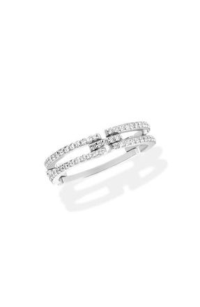 Lana Jewelry 14K Gold Skinny Tag Diamond Link Ring in White Gold at Nordstrom, Size 6