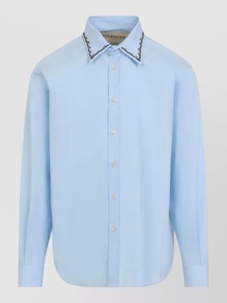 Valentino long sleeve shirt embroidered collar cuffs