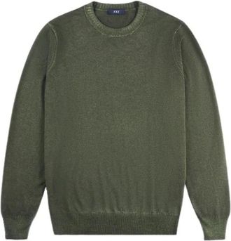Fay Truien & Vesten, Heren, Groen, L, Wol, Trui met logo-borduring
