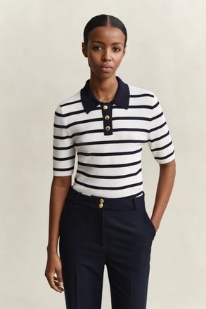 GANT Women Striped Knitted Rugger (XS) EVENING BLUE