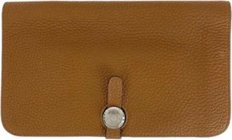Herm&egrave;s Pre-owned Wallets, female, Brown, Size: ONE SIZE Pre-owned Dogon GM Long Wallet Light Brown