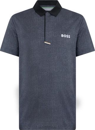 HUGO BOSS Polo met korte mouwen en logo - Heren - Polos - Grijs - 2XL - Polyester - Tops