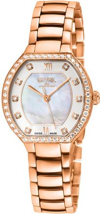 Gevril Group Lugano Diamond Mother of Pearl Dial Ladies Watch 14251B