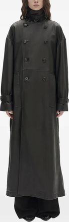 Ann Demeulemeester double-breasted leather coat - Black