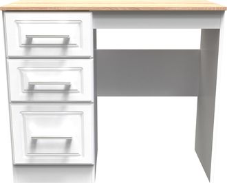 Welcome Furniture Kingston Ready Assembled Dressing Table - White Ash & Bardolino Oak - Welcome Furniture | TJ Hughes