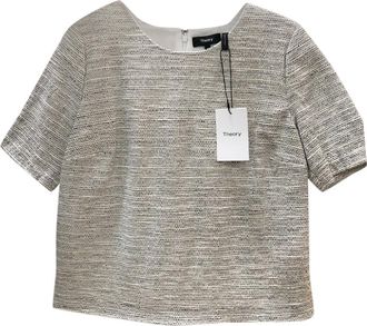 Theory Thaymes Tweed Zip Shell Top Size L