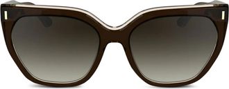 Calvin Klein Zonnebril met cat-eye montuur - Bruin
