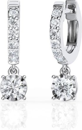 Grown Brilliance 1/2 Carat Lab Grown Diamond Dangle Drop Huggie Hoop Earrings