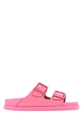 Birkenstock Womens Pink Leather Arizona Avantgarde Slippers - Size EU 36
