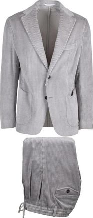 Eleventy Corduroy Pak - Heren - Business pakken - Grijs - XL - Katoen - Kostuums