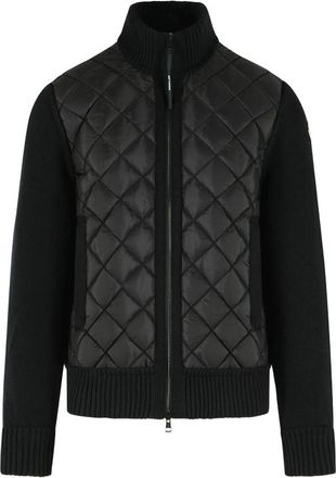 Moncler Quilted-front Ribbed Cardigan