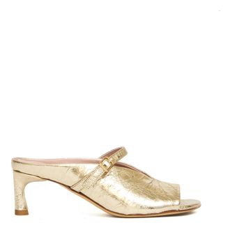 Halmanera Heeled Mules, female, Yellow, Size: 7 1/2 US Ciabatta Cinturino Tacco 60 mm