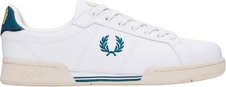 Fred Perry Heren Bay Ocean Logo Leren Trainers (Wit)