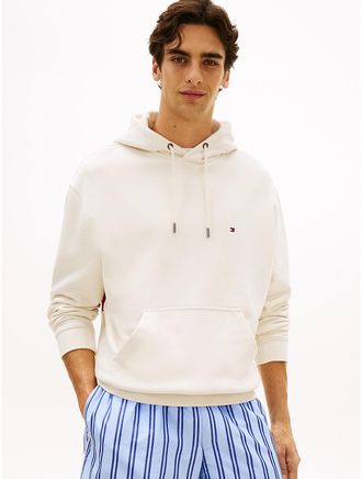 Tommy Hilfiger Mens Back Flag Logo Pullover Hoodie - White - XL