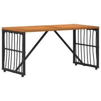 vidaXL Mesa De Exterior Negro 80 X 40 X 40 Cm Acero Y Polirat&aacute;n Vidaxl