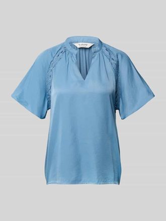 b.young B.Young Regular Fit Bluse mit Spitzenbesatz Modell HACCA in Blau, Gr&ouml;&szlig;e 40