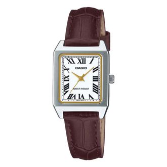 Casio Ltp-B150L-7B2Ef Rechthoekig Horloge - Dames - Horloges - Grijs - ONE Size - Leer - Accessoires