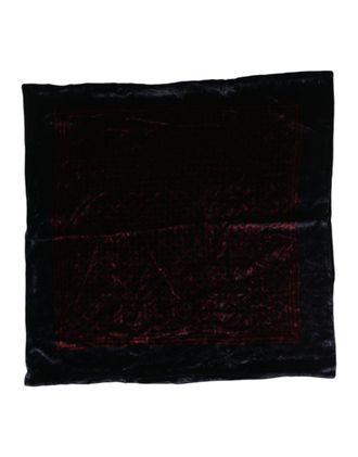 Dolce & Gabbana Mens Patterned Velvet Scarf - Black viscose - One Size