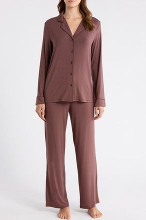 Nordstrom Moonlight Eco Knit Pajamas in Brown Roast at Nordstrom, Size Small