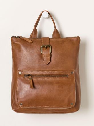 Fat Face FatFace Ava Tan Brown Leather Backpack