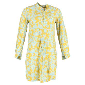 Diane Von F&uuml;rstenberg Floral Shirt Dress in Yellow Cotton
