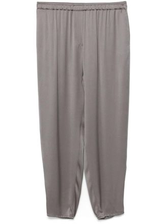 Giorgio Armani silk tapered trousers - women - Silk - 40 - Grey