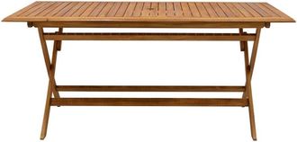 Miliboo Mesa De Jard&iacute;n Plegable Rectangular De Madera Maciza 170 Cm Santiago