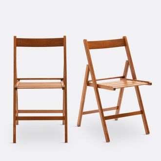 Sohome Set van 2 klapstoelen, massief beuken, Yoann