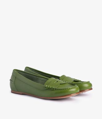 Pedro Garcia Retro 70s Loafer in green leather | Spring Summer 2026