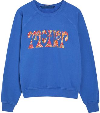 Mother The Concert Cropped Cotton Sweatshirt - Blue - S (UK8-10 / S)