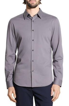 Theory Sylvain ND Structure Knit Button-Up Shirt in Carbon at Nordstrom Rack, Size Medium