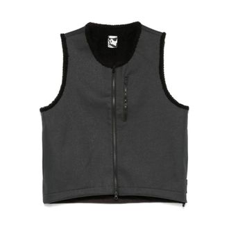GR10K Vests, male, Gray, Size: M Technical Asphalt Vest with Shearling Lining
