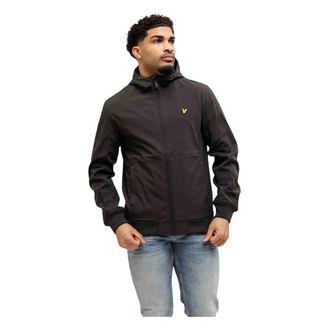 Lyle & Scott Light Jackets, male, Gray, Size: XL Mesh Lined Softshell Jacket