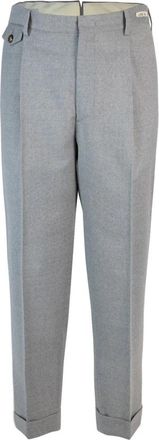 Lubiam Chino Broek - Heren - Chinos - Grijs - L - Wol - Broeken