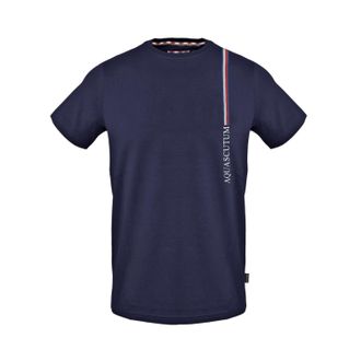 Aquascutum Heren T-shirt met streepjes (Marine)