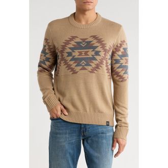 Lucky Brand Geometric Jacquard Crewneck Sweater in Natural Multi at Nordstrom Rack, Size Medium