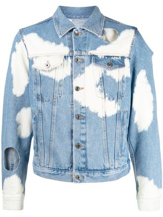 Off-white cut-out bleached denim jacket - men - Cotton - S - Blue