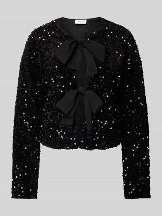 Vila Regular Fit Bluse mit Schleifen-Detail Modell ARIA in Black, Gr&ouml;&szlig;e 36