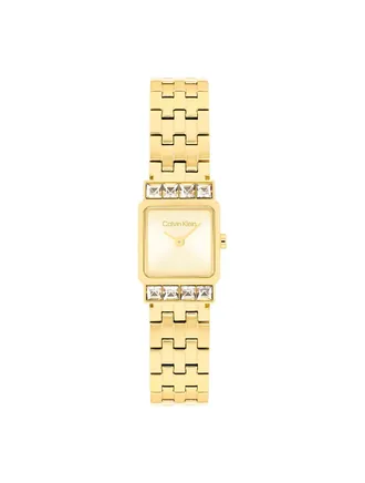 Calvin Klein Womens Square Dial Link Bracelet Watch - Gold - OS