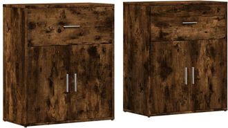 vidaXL Vidaxl - Aparador de madera de ingeniería 2 uds roble ahumado 60x31x70cm