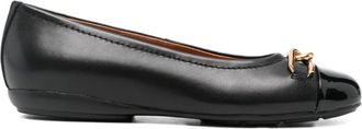 Geox Annytah ballet flats - women - Polyester/Sheepskin/Polyurethane/Polyurethane/Polyethylene vinyl acetate (PEVA)/Microfibre - 36 - Black