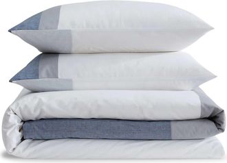Calvin Klein Chambray Handkerchief Duvet Cover & Shams Set in Light/medium Blue at Nordstrom, Size Full/queen